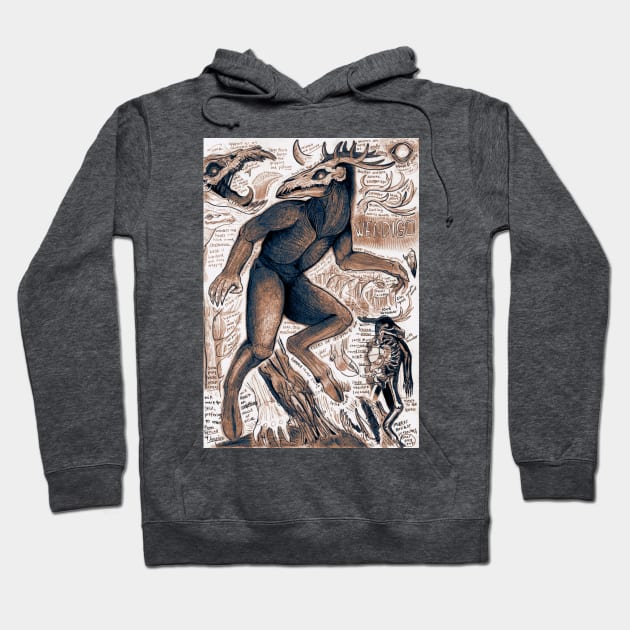 Wendigo - Deer-Headed Story Hoodie by Ballyraven